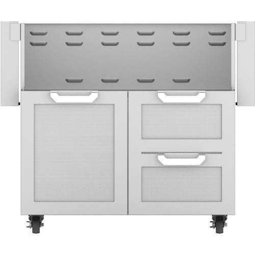 Hestan - Double Drawer and Door Tower Cart for 36" Gas Grills - Stainless Steel - Angle_Standard