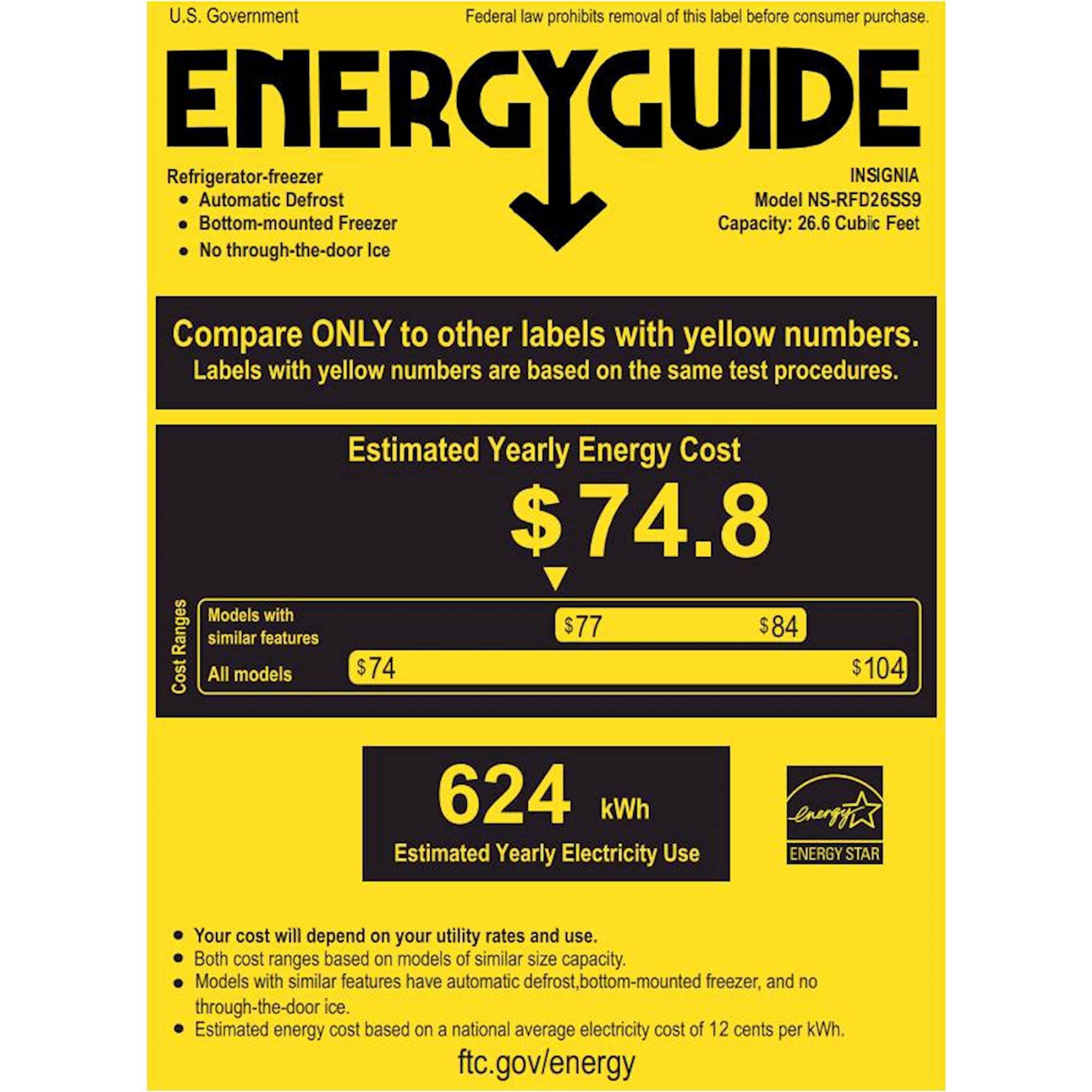 Insignia™ - 26.6 Cu. Ft. French Door Refrigerator - Stainless steel at