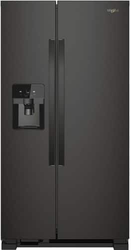 Whirlpool - 24.5 Cu. Ft. Side-by-Side Refrigerator - Black stainless steel - Front_Standard