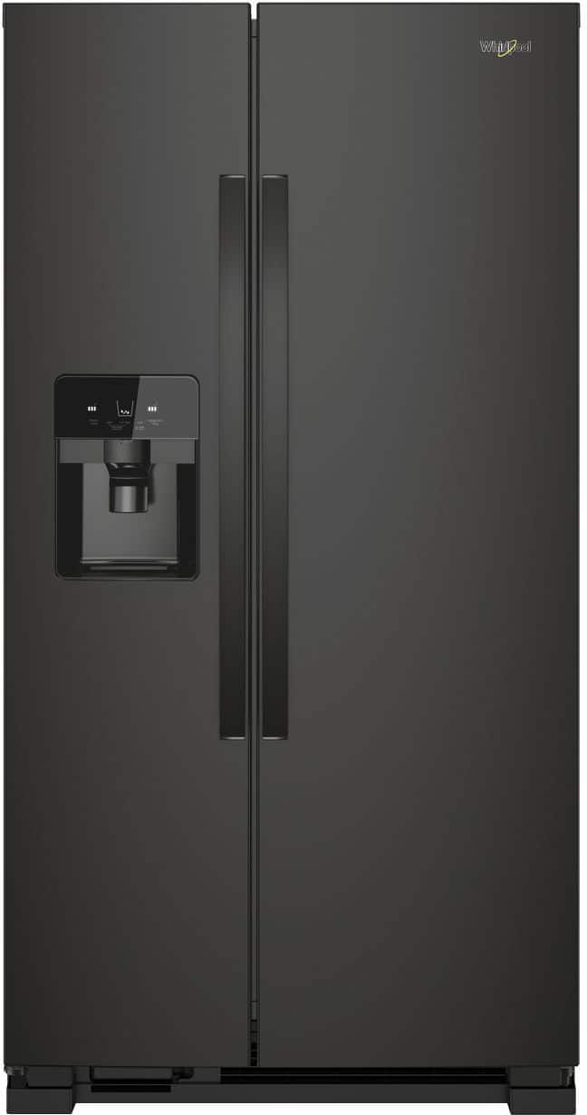 Whirlpool - 24.5 Cu. Ft. Side-by-Side Refrigerator - Black stainless steel - Front_Zoom