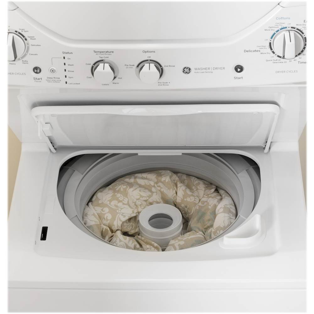 GE - Unitized Spacemaker 2.3 Cu. Ft. 12-Cycle Washer and 4.4 Cu. Ft. 4
