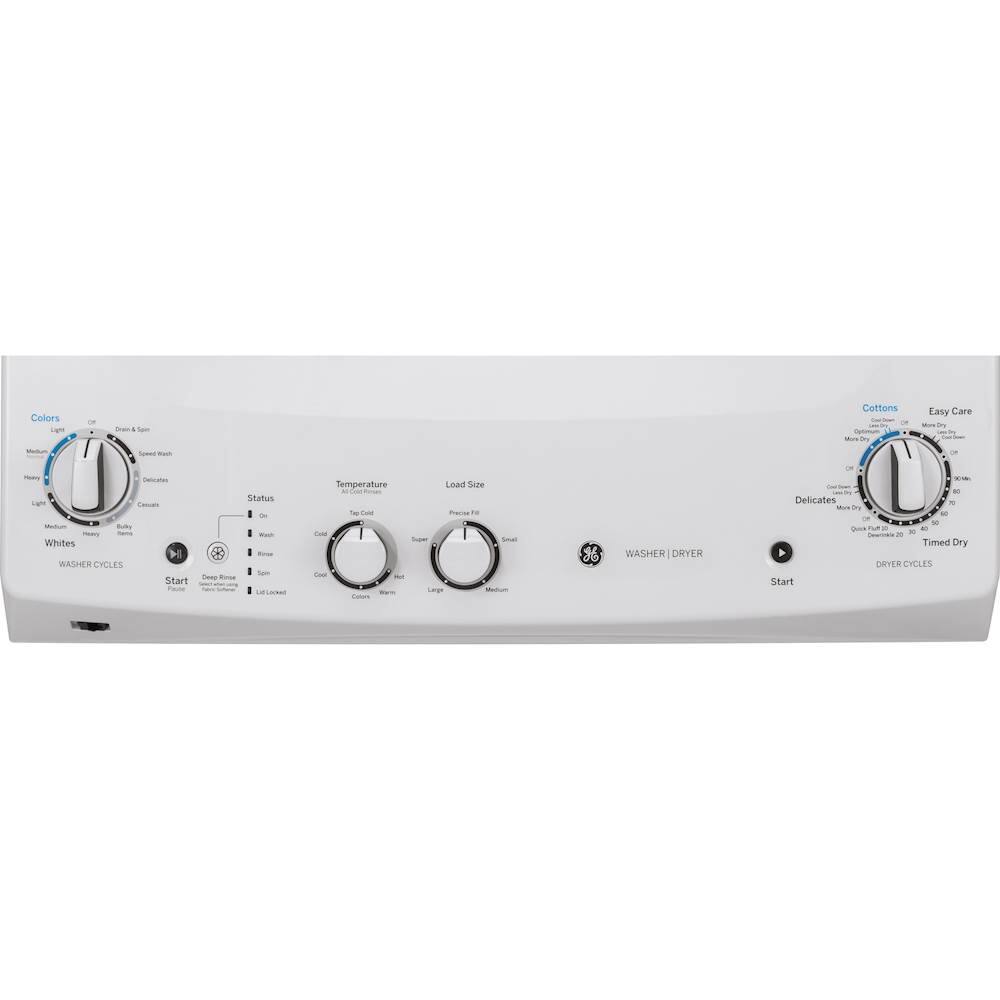 GE - Unitized Spacemaker 3.8 Cu. Ft. 12-Cycle Washer and 5.9 Cu. Ft. 4-Cycle Electric Dryer Combo - White on White - Alt_View_Standard_11