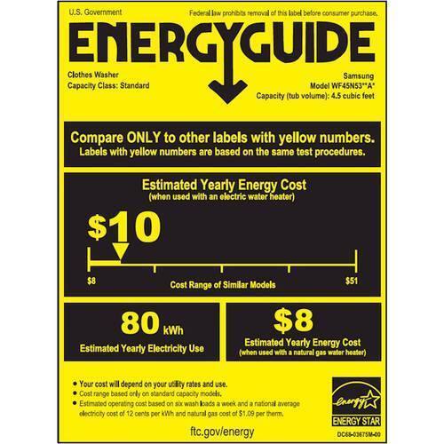 Samsung - 4.5 Cu. Ft. 8-Cycle Front-Loading Washer - White - Energy_Guide