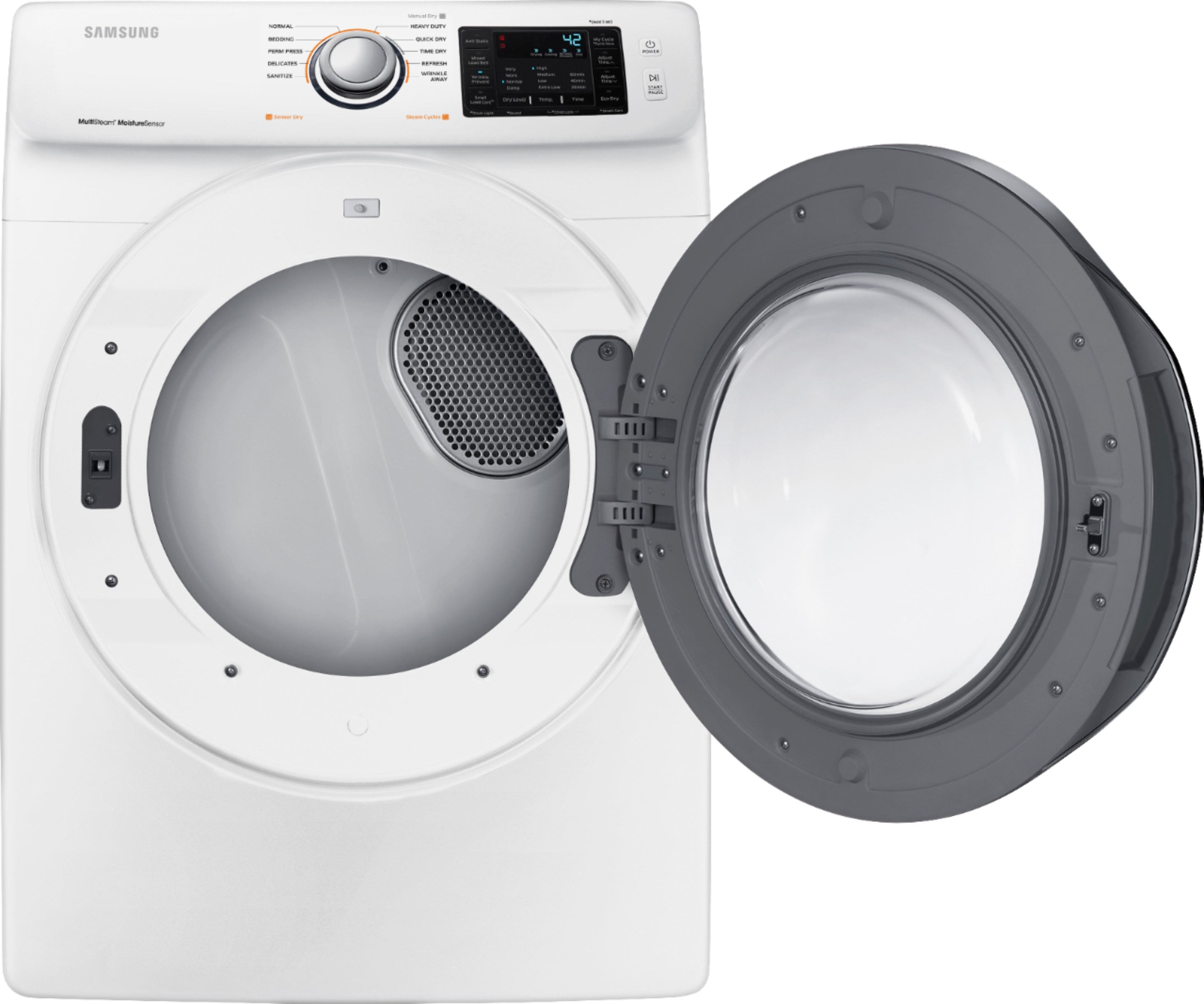 Samsung - 7.5 Cu. Ft. 10-Cycle Gas Dryer with Steam - White - Alt_View_Standard_2