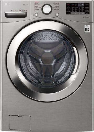 LG - 4.5 Cu. Ft. 12-Cycle Front-Loading Smart Wi-Fi Washer with 6Motion Technology - Graphite Steel - Front_Standard
