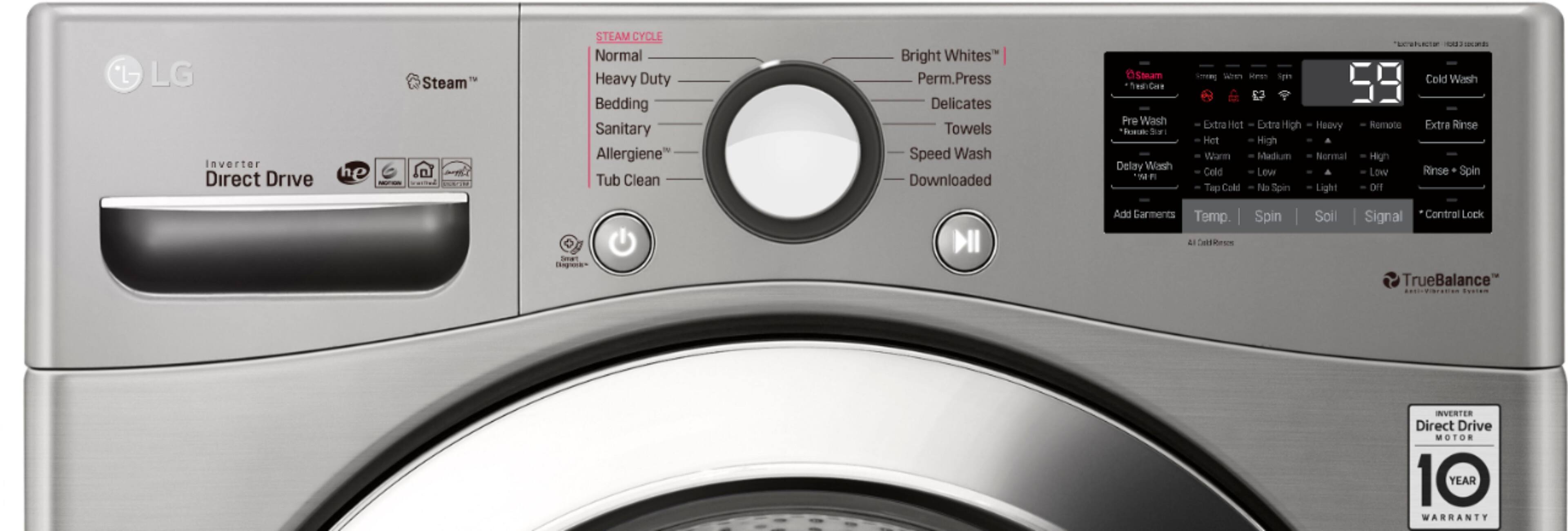LG - 4.5 Cu. Ft. 12-Cycle Front-Loading Smart Wi-Fi Washer with 6Motion Technology - Graphite Steel - Alt_View_Standard_2