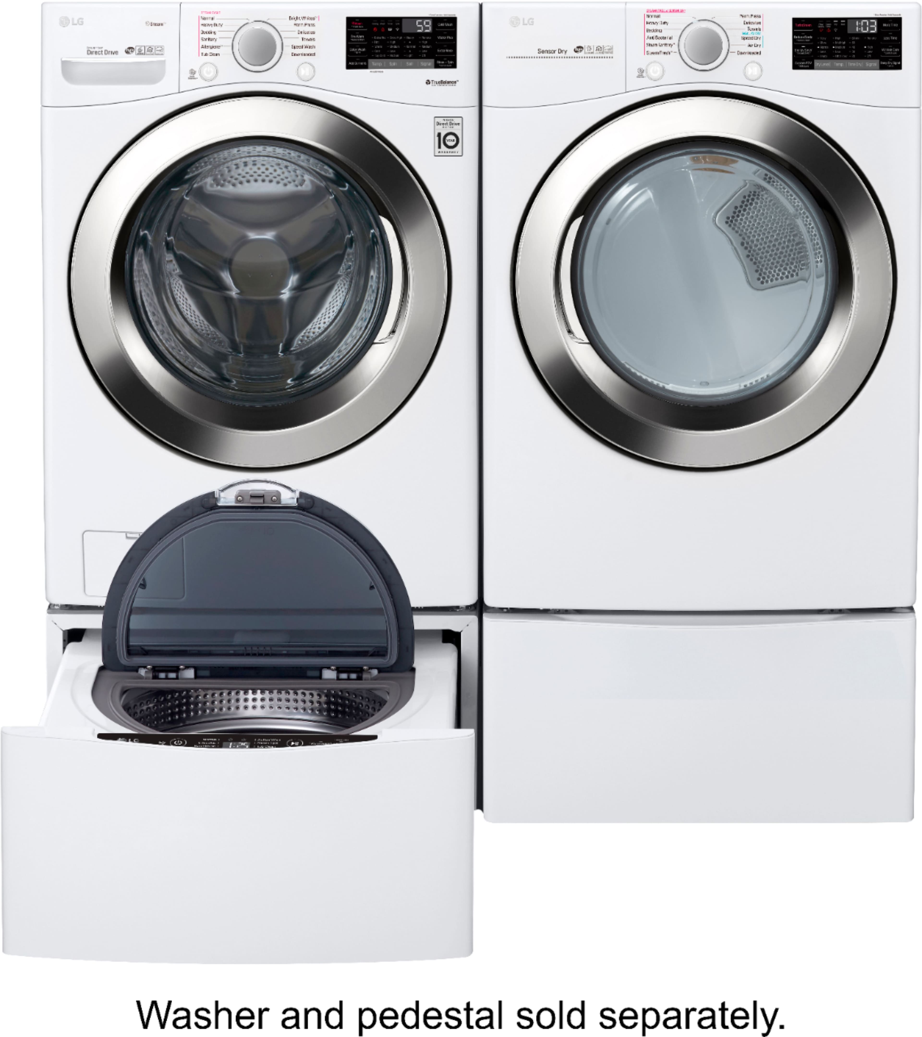 LG - 7.4 Cu. Ft. 12-Cycle Smart Wi-Fi Gas SteamDryer with Sensor Dry and TurboSteam - White - Alt_View_Standard_13