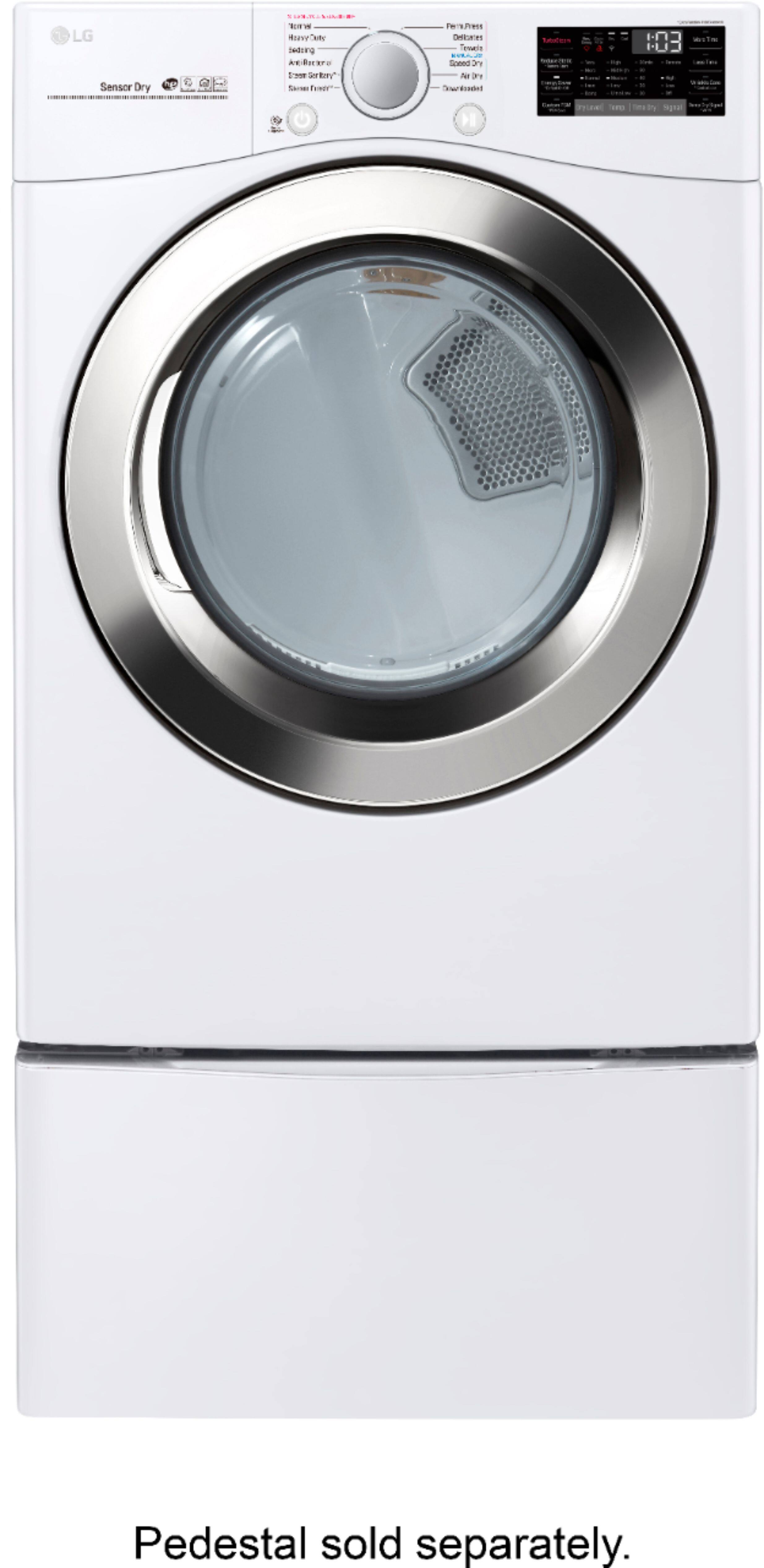 LG - 7.4 Cu. Ft. 12-Cycle Smart Wi-Fi Gas SteamDryer with Sensor Dry and TurboSteam - White - Alt_View_Standard_2