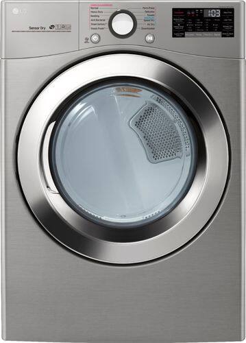 LG - 7.4 Cu. Ft. 12-Cycle Smart Wi-Fi Electric SteamDryer - Sensor Dry and TurboSteam - Graphite Steel - Front_Standard