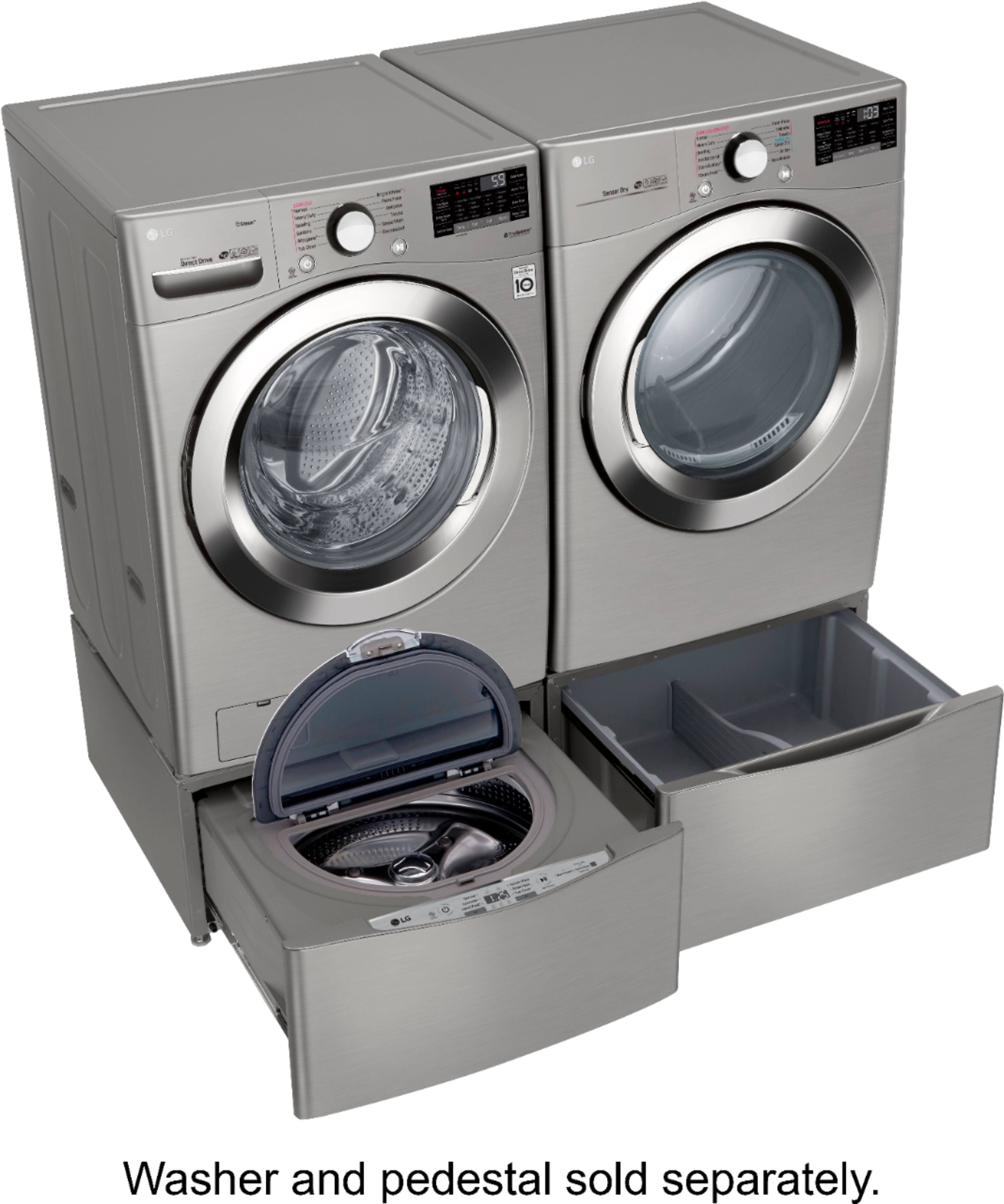 LG - 7.4 Cu. Ft. 12-Cycle Smart Wi-Fi Electric SteamDryer - Sensor Dry and TurboSteam - Graphite Steel - Alt_View_Standard_12