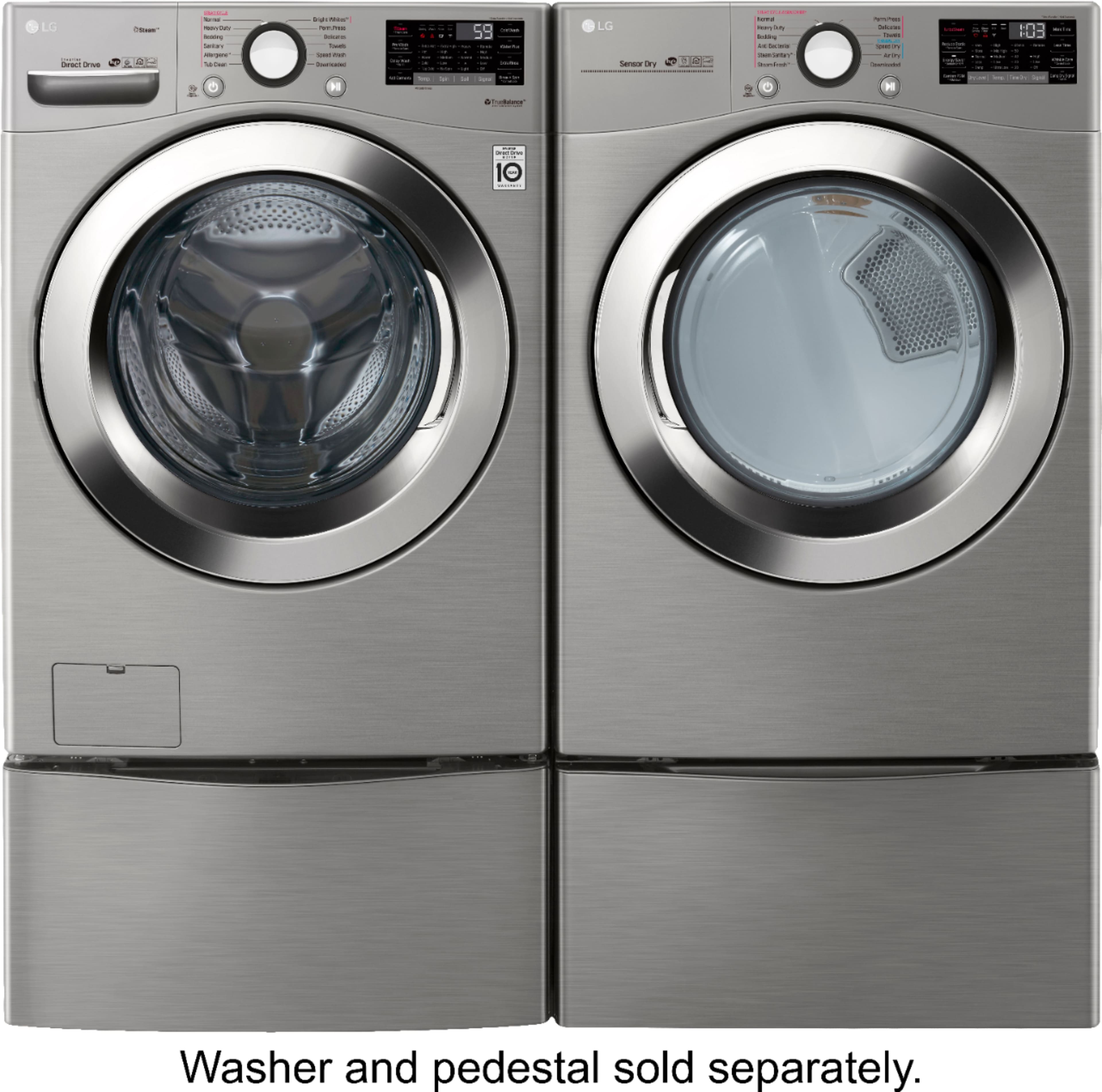 LG - 7.4 Cu. Ft. 12-Cycle Smart Wi-Fi Electric SteamDryer - Sensor Dry and TurboSteam - Graphite Steel - Alt_View_Standard_13