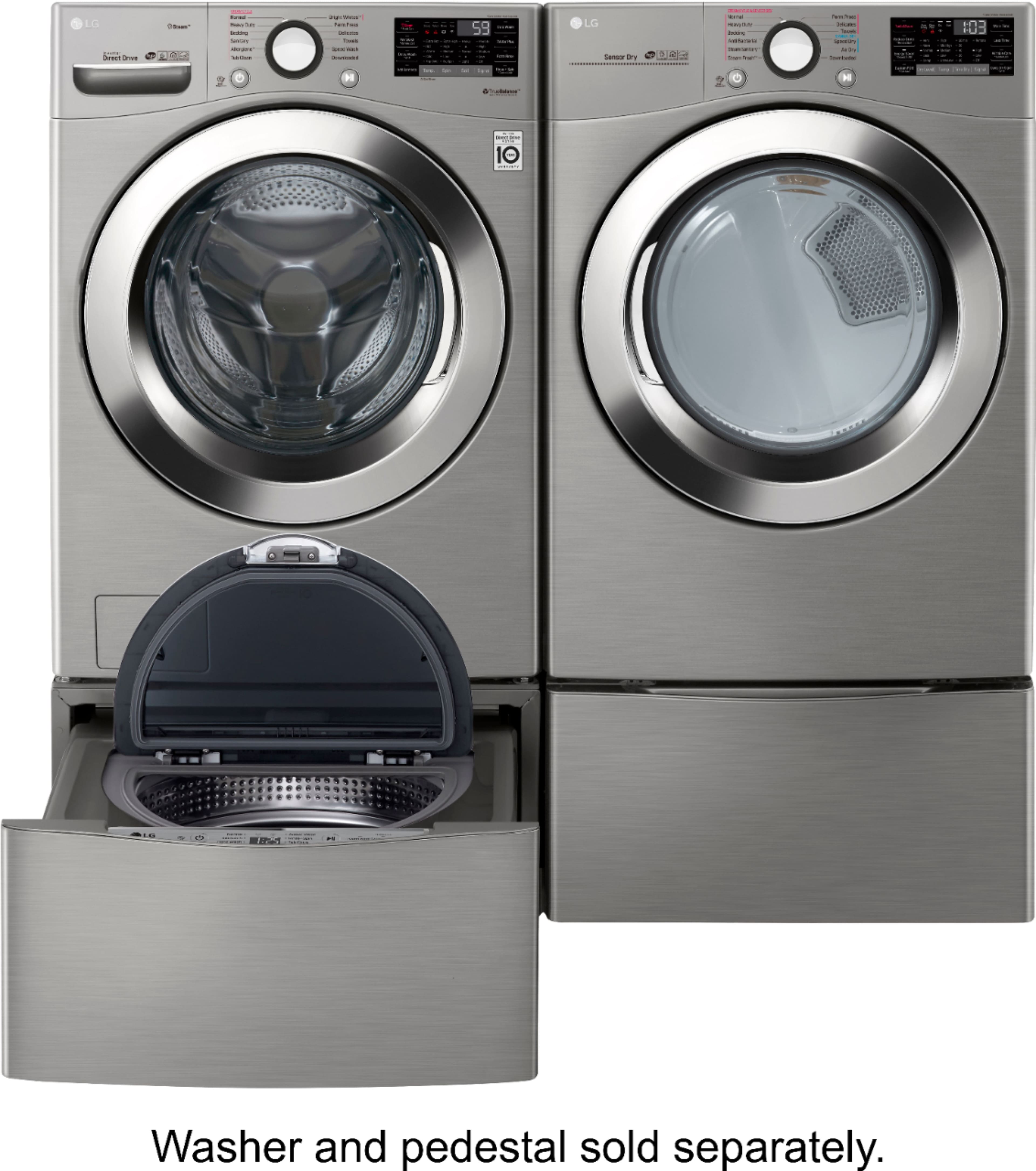 LG - 7.4 Cu. Ft. 12-Cycle Smart Wi-Fi Electric SteamDryer - Sensor Dry and TurboSteam - Graphite Steel - Alt_View_Standard_14