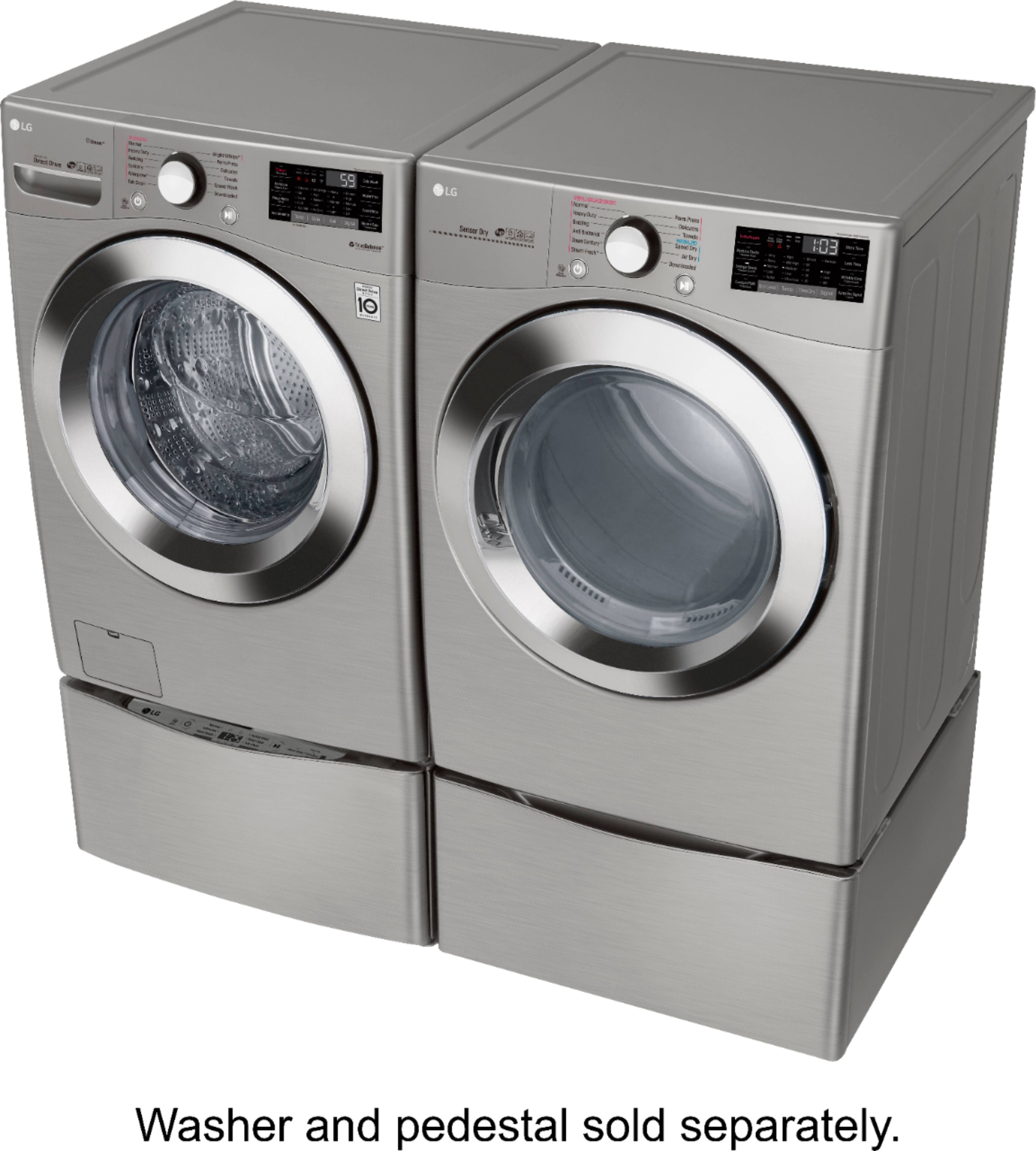 LG - 7.4 Cu. Ft. 12-Cycle Smart Wi-Fi Electric SteamDryer - Sensor Dry and TurboSteam - Graphite Steel - Alt_View_Standard_15
