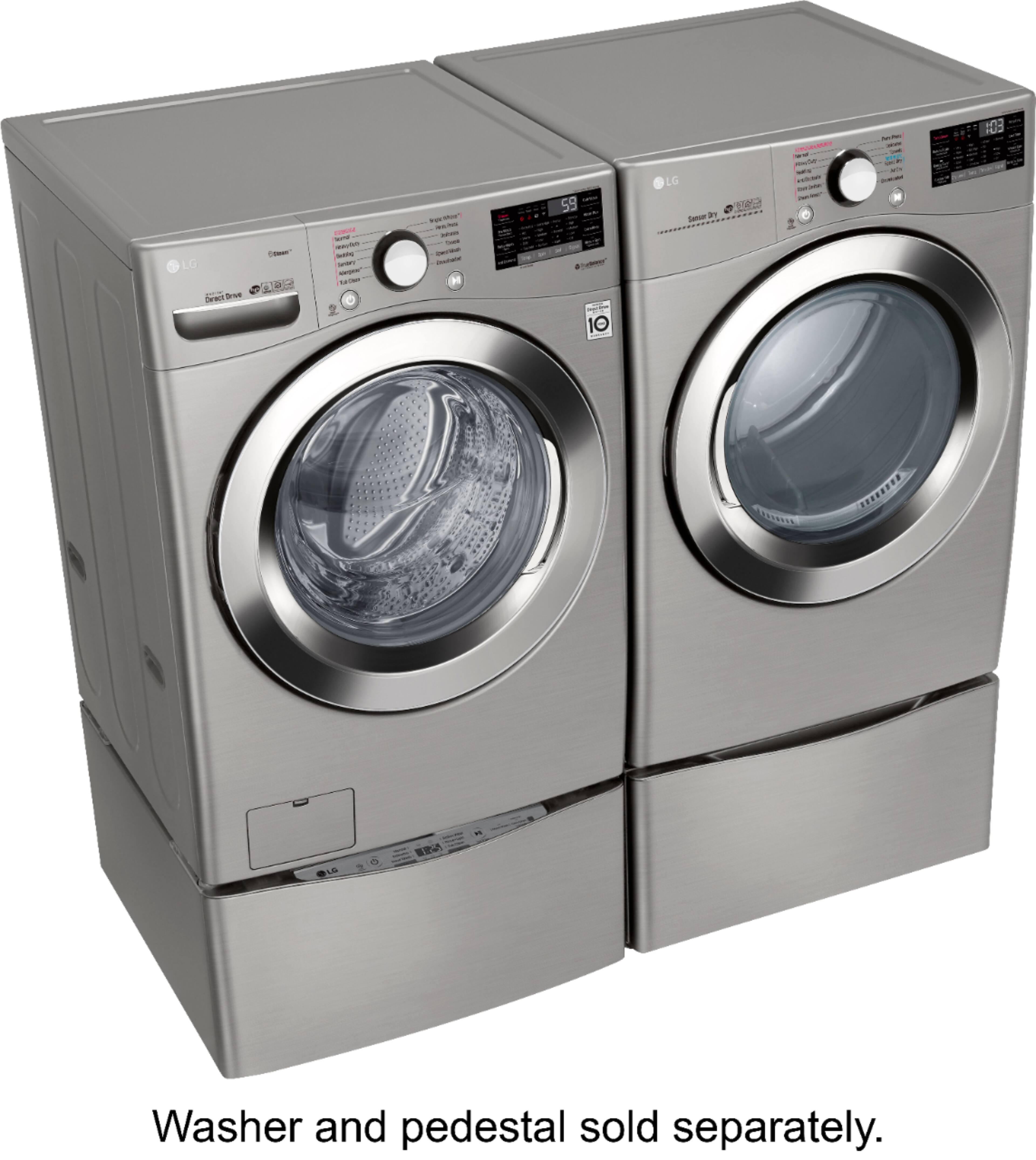 LG - 7.4 Cu. Ft. 12-Cycle Smart Wi-Fi Electric SteamDryer - Sensor Dry and TurboSteam - Graphite Steel - Alt_View_Standard_16