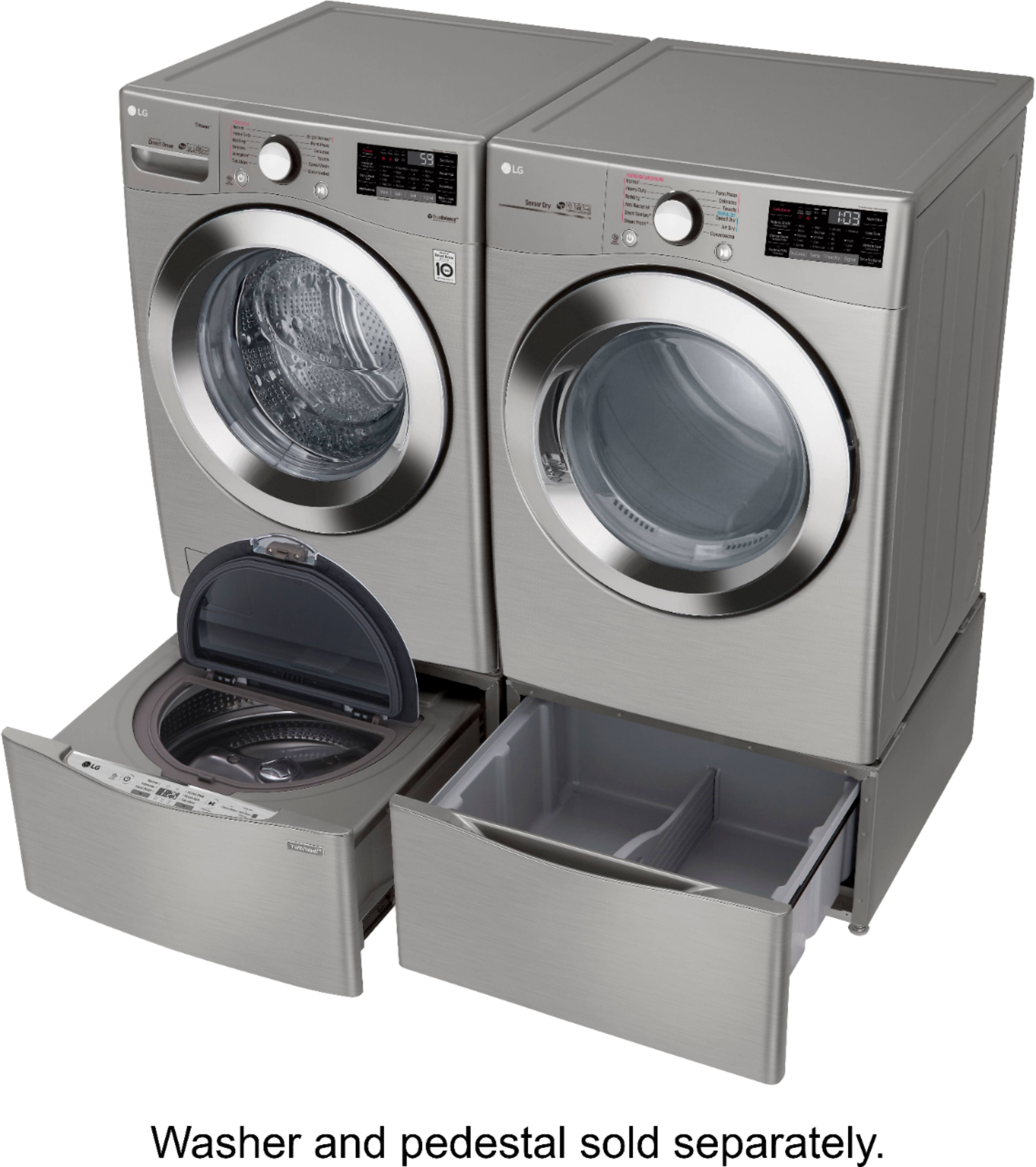 LG - 7.4 Cu. Ft. 12-Cycle Smart Wi-Fi Electric SteamDryer - Sensor Dry and TurboSteam - Graphite Steel - Alt_View_Standard_17