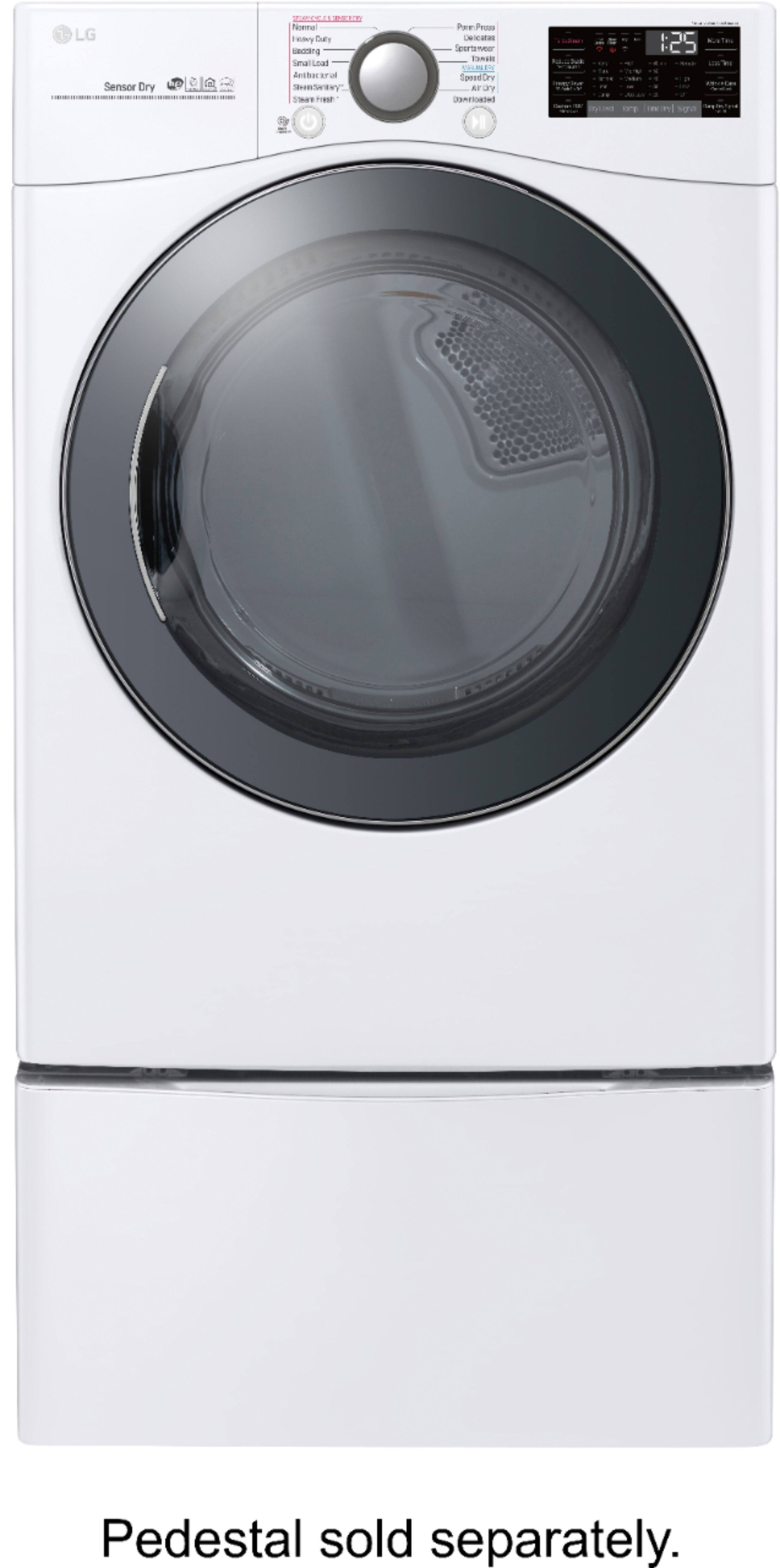 LG - 7.4 Cu. Ft. 14-Cycle Gas Dryer with Steam - White - Alt_View_Standard_12
