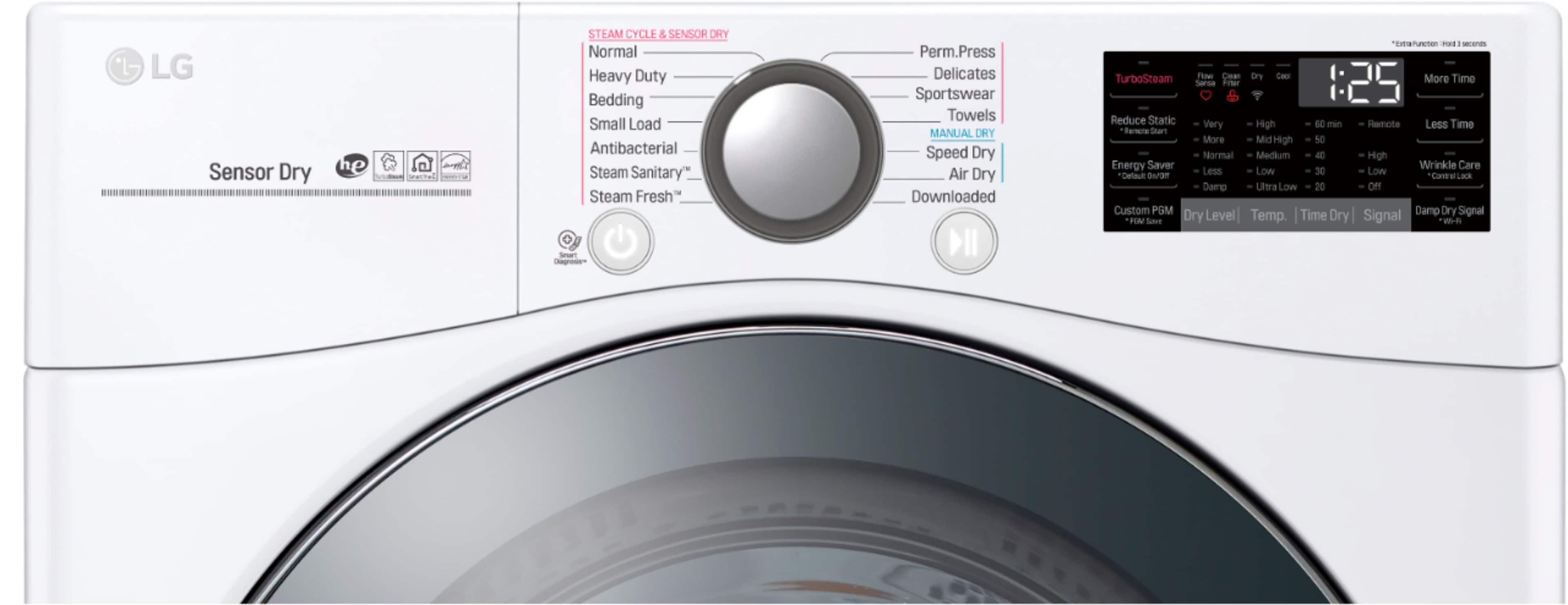 LG - 7.4 Cu. Ft. 14-Cycle Gas Dryer with Steam - White - Alt_View_Standard_1