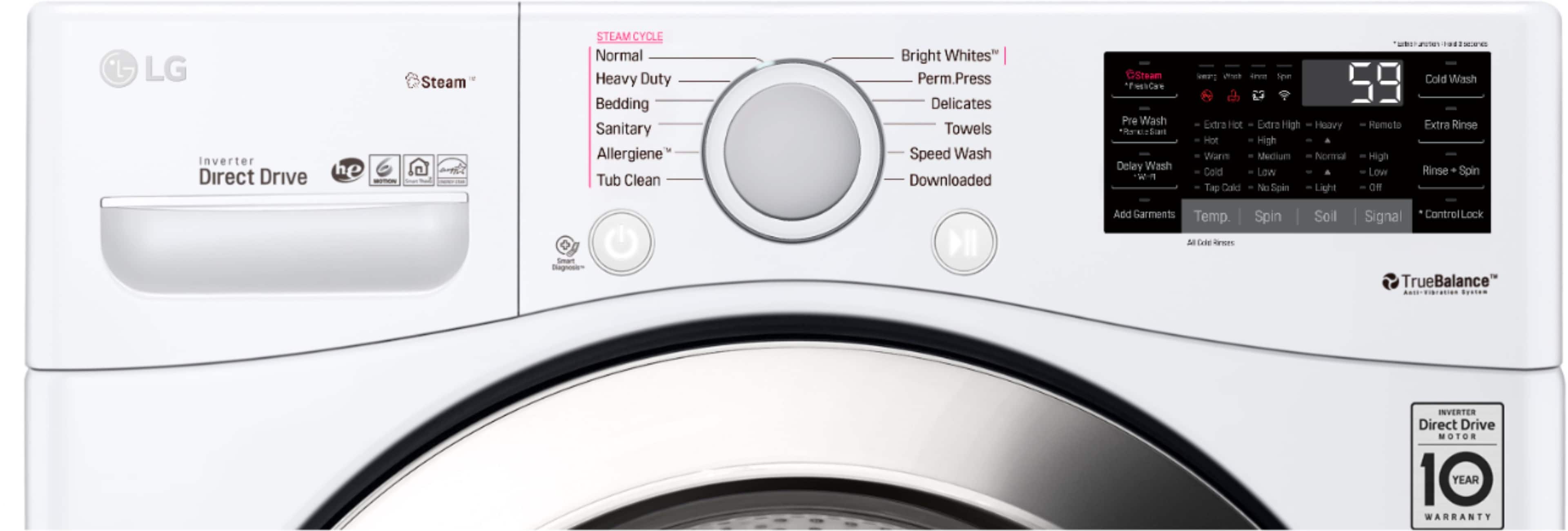 LG - 4.5 Cu. Ft. 12-Cycle Front-Loading Smart Wi-Fi Washer with 6Motion Technology - White - Alt_View_Standard_2