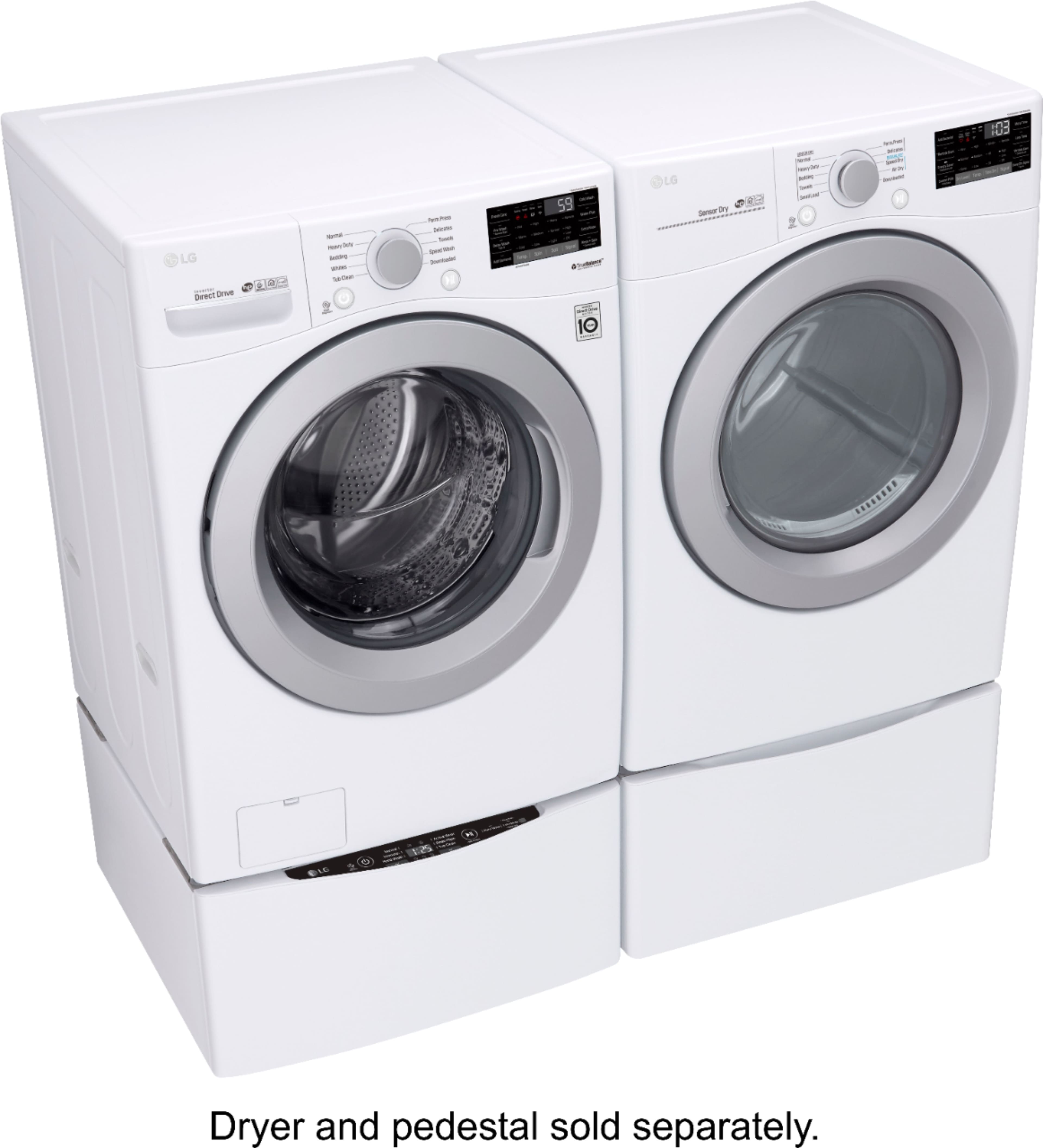 LG - 4.5 Cu. Ft. 10-Cycle Front-Loading Smart Wi-Fi Washer with 6Motion Technology - White - Alt_View_Standard_12
