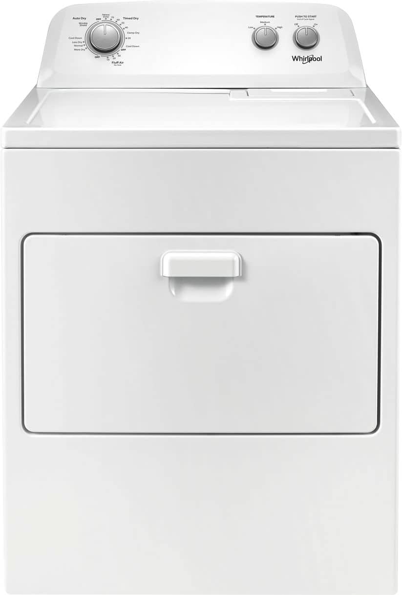 Whirlpool - 7 Cu. Ft. 12-Cycle Gas Dryer - White - Front_Zoom
