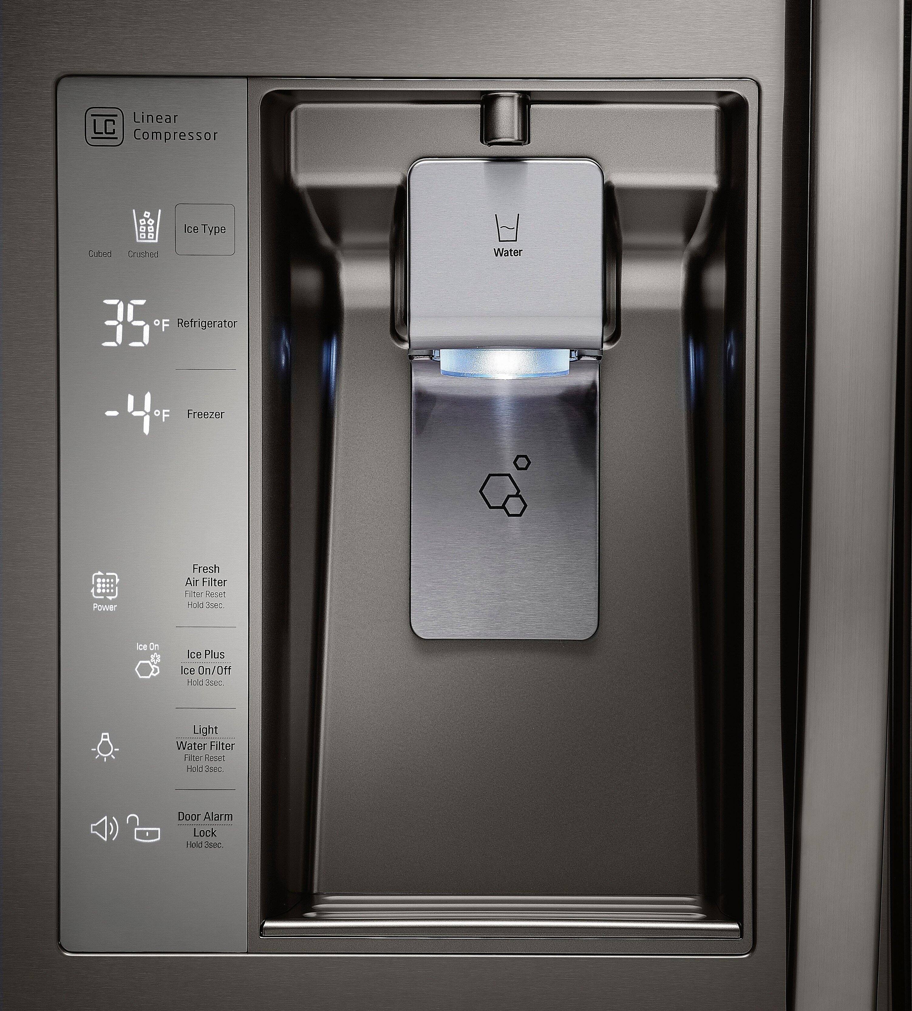 LG - 24.0 Cu. Ft. Counter-Depth French Door Refrigerator - PrintProof Black Stainless Steel - Alt_View_Standard_4