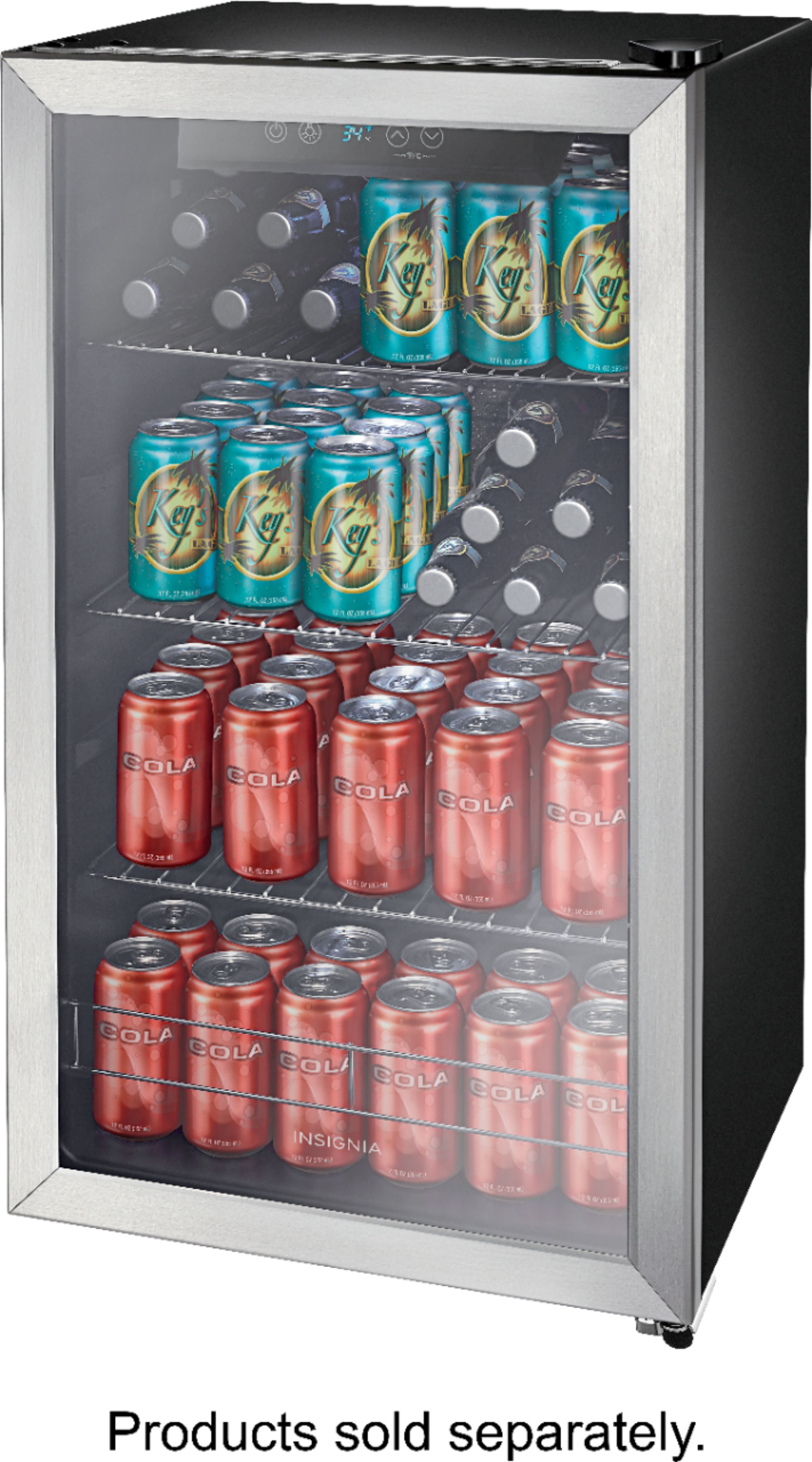 Insignia™ - 115-Can Beverage Cooler - Stainless steel at Pacific Sales