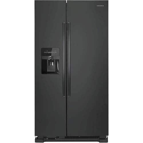 Amana - 24.5 Cu. Ft. Side-by-Side Refrigerator with Water and Ice Dispenser - Black - Front_Standard