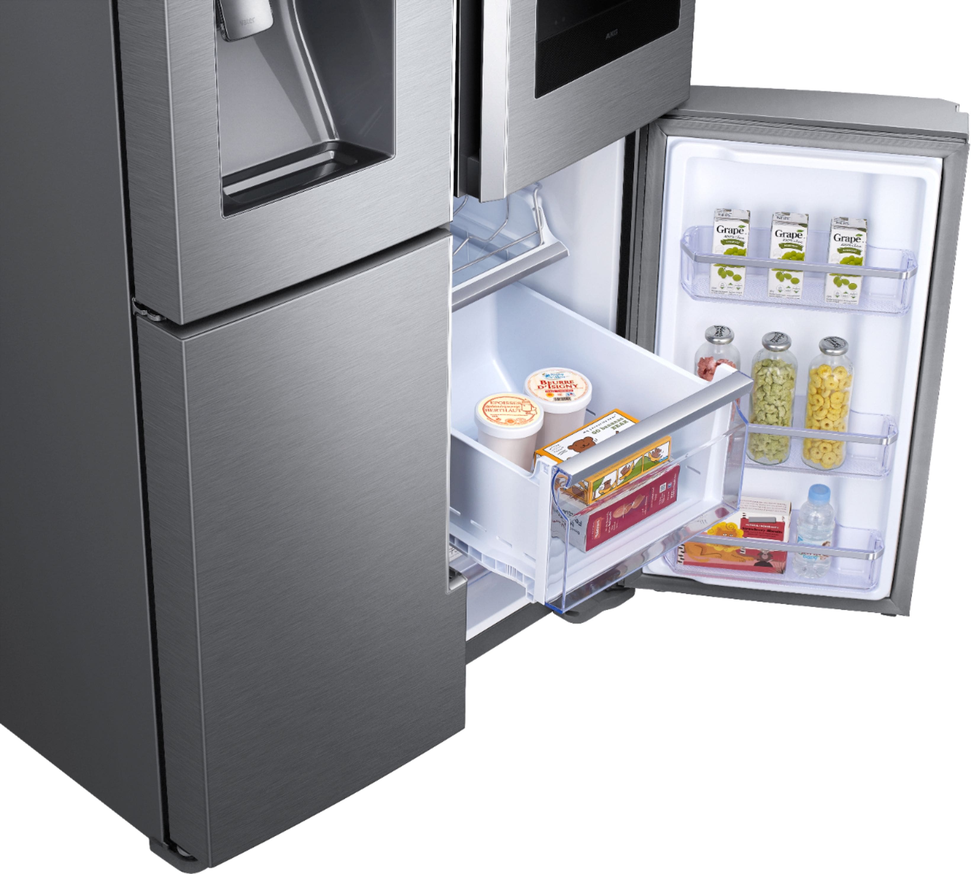 Samsung - Family Hub 28 Cu. Ft. 4-Door Flex French Door Refrigerator - Fingerprint Resistant Stainless Steel - Alt_View_Standard_14
