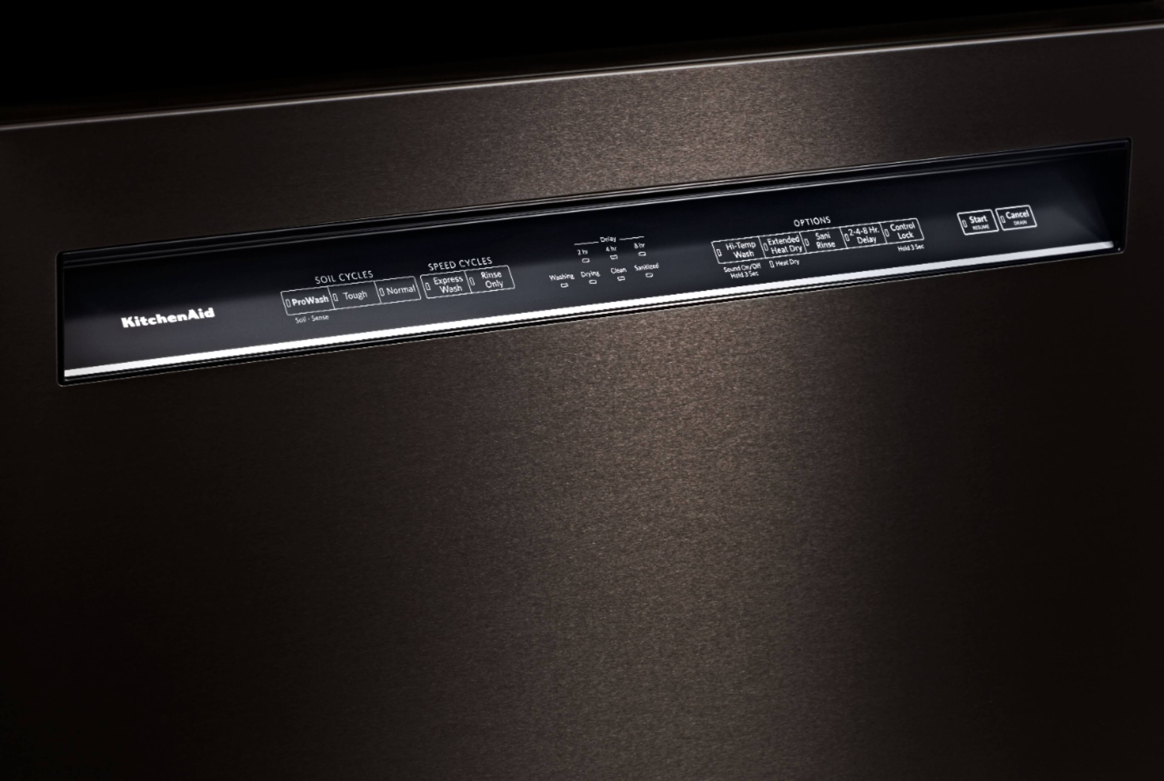 KitchenAid - 24" Front Control Tall Tub Built-In Dishwasher with Stainless Steel Tub - Black stainless steel - Alt_View_Standard_2
