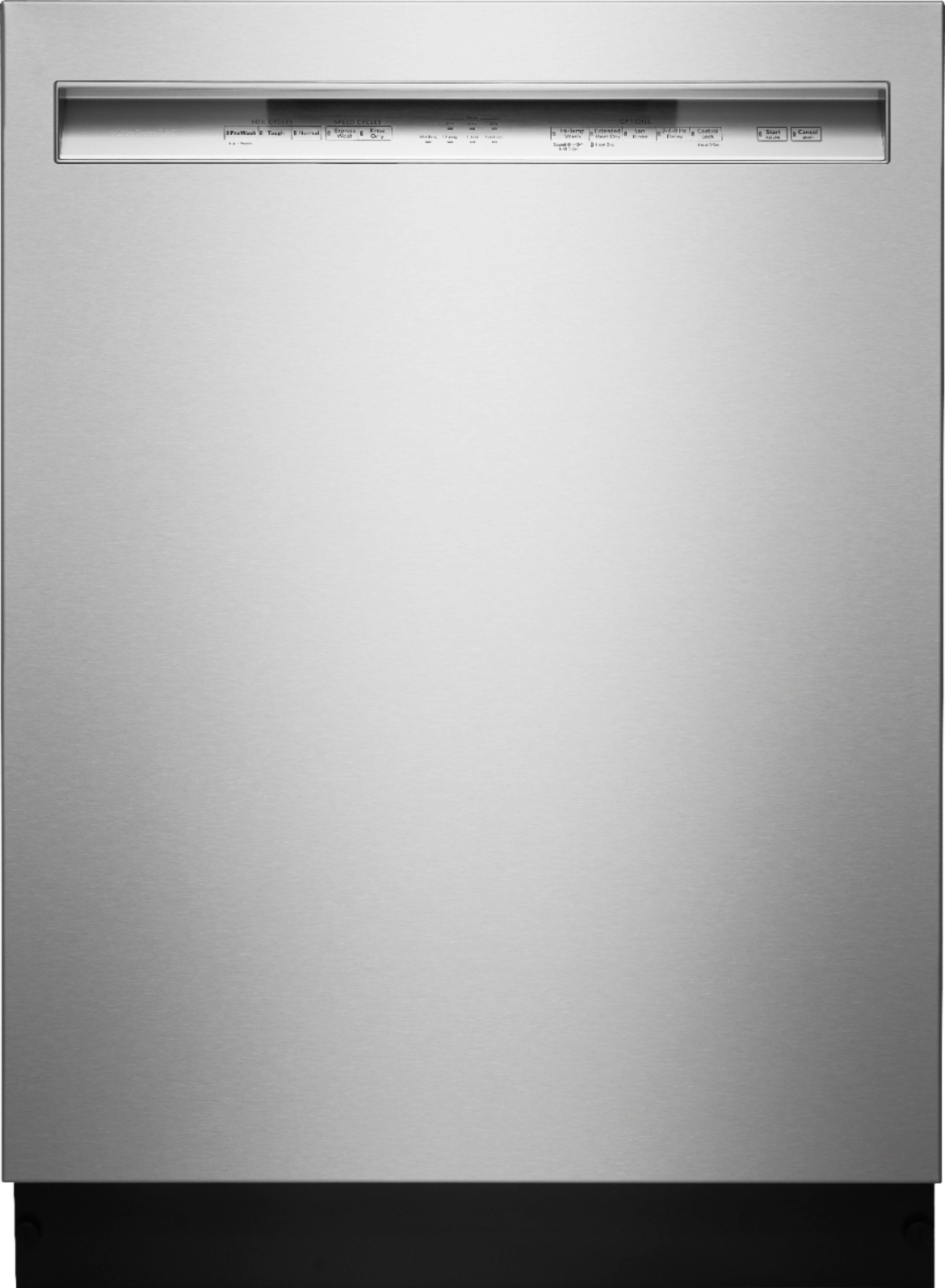 KitchenAid - 24" Front Control Tall Tub Built-In Dishwasher with Stainless Steel Tub - Stainless steel - Front_Zoom