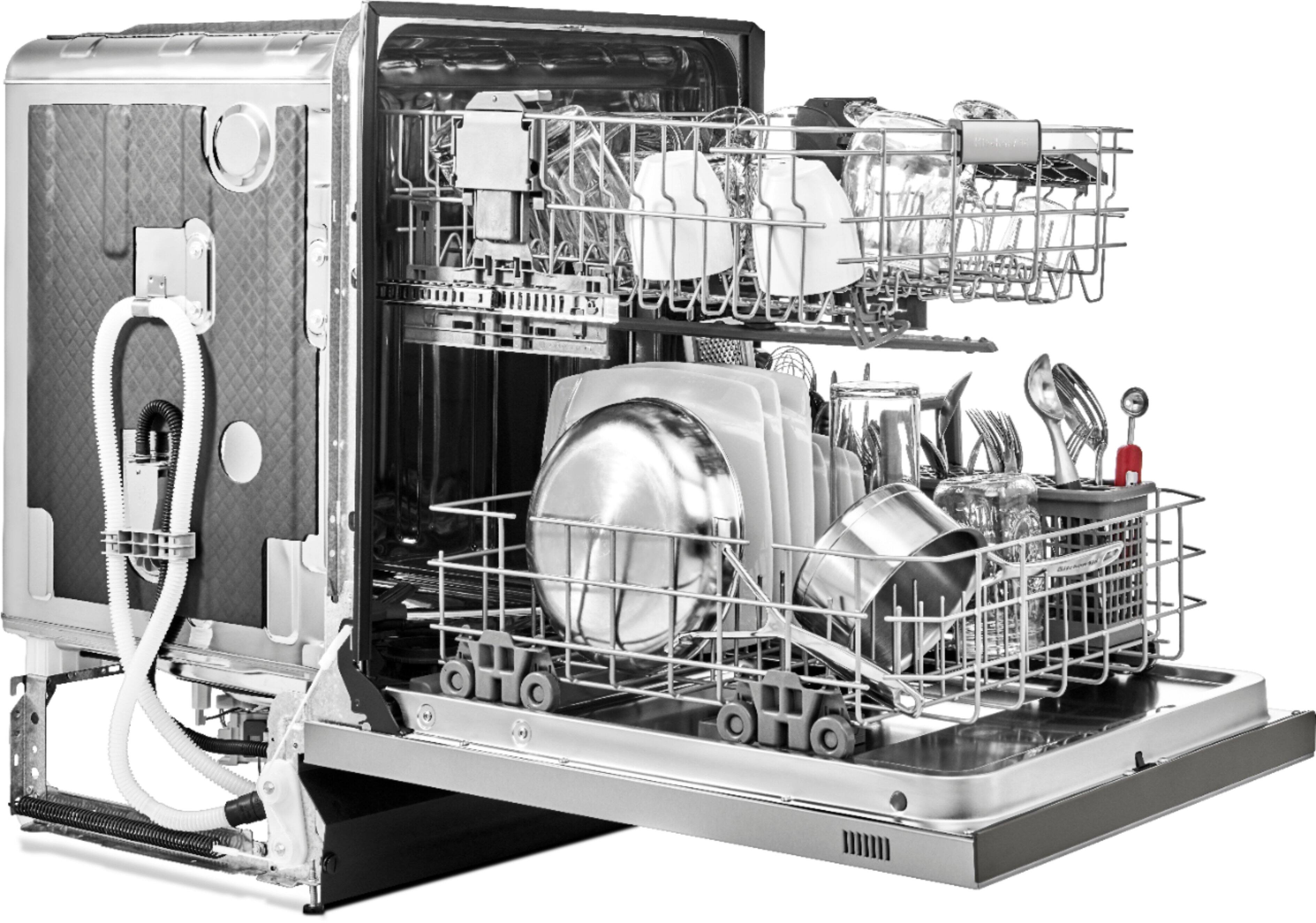 KitchenAid - 24" Front Control Tall Tub Built-In Dishwasher with Stainless Steel Tub - Stainless steel - Alt_View_Standard_13