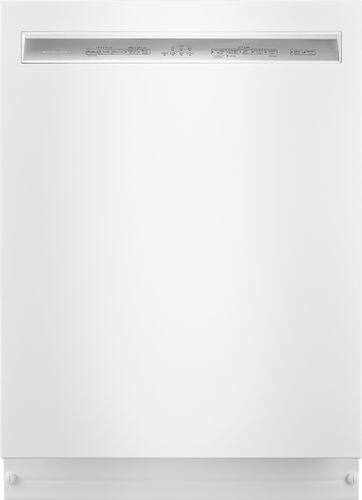 KitchenAid - 24" Front Control Tall Tub Built-In Dishwasher with Stainless Steel Tub - White - Front_Standard