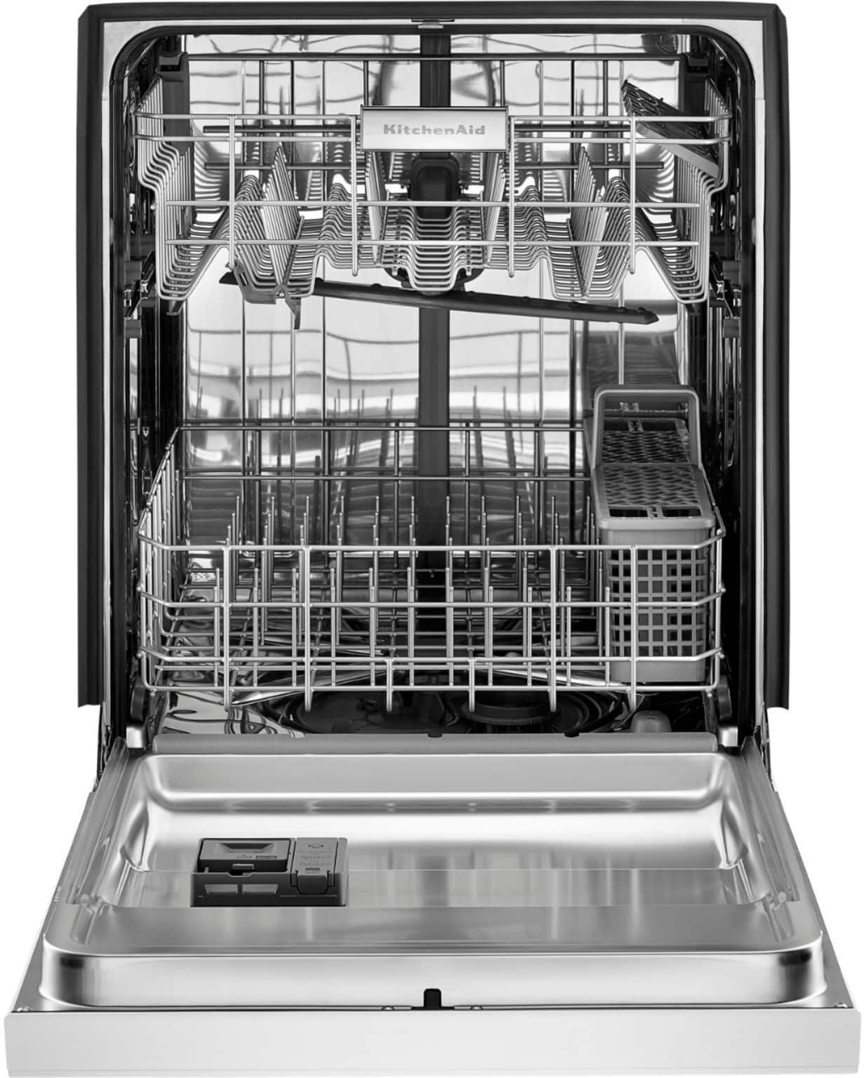 KitchenAid - 24" Front Control Tall Tub Built-In Dishwasher with Stainless Steel Tub - White - Alt_View_Standard_11
