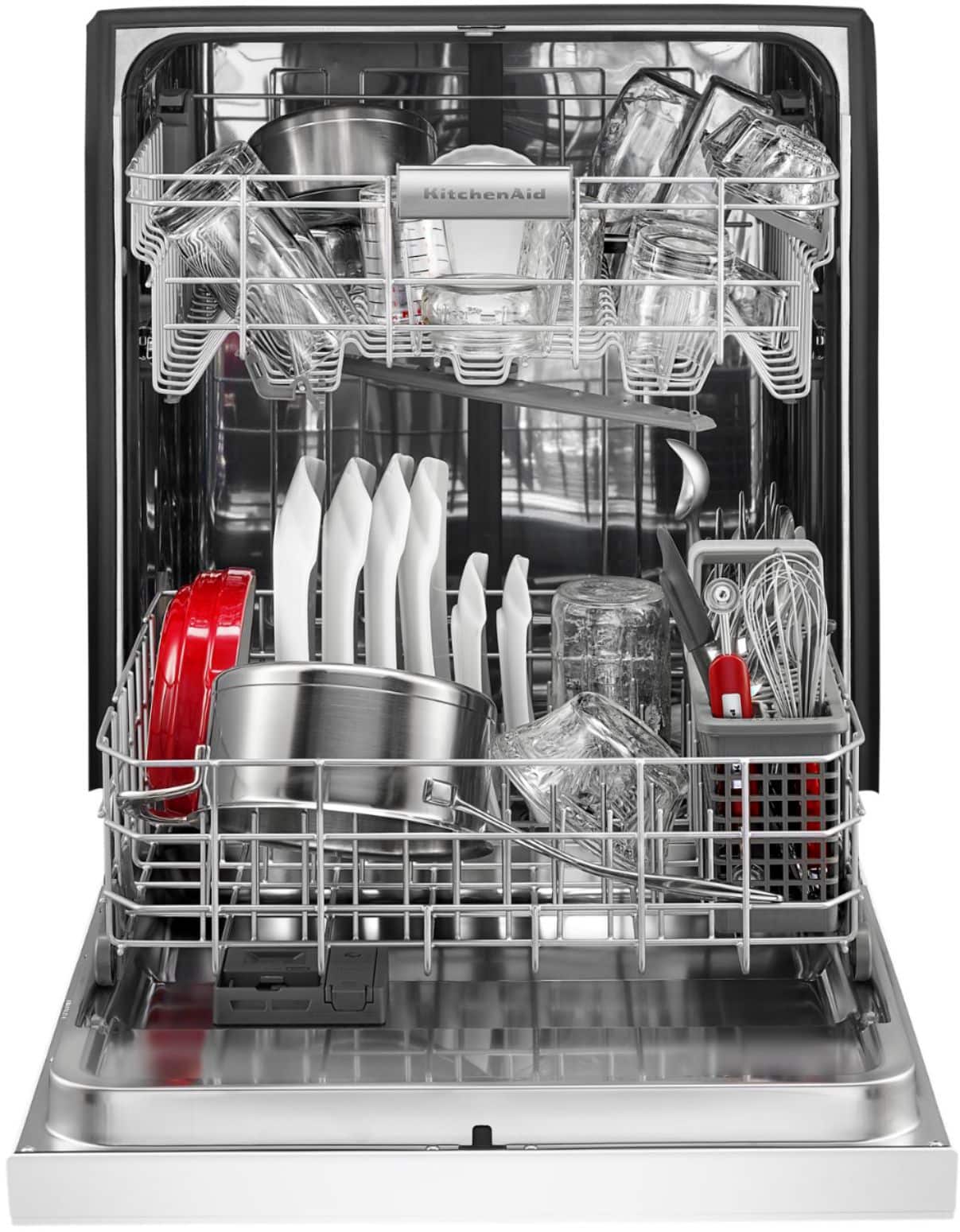 KitchenAid - 24" Front Control Tall Tub Built-In Dishwasher with Stainless Steel Tub - White - Alt_View_Standard_14