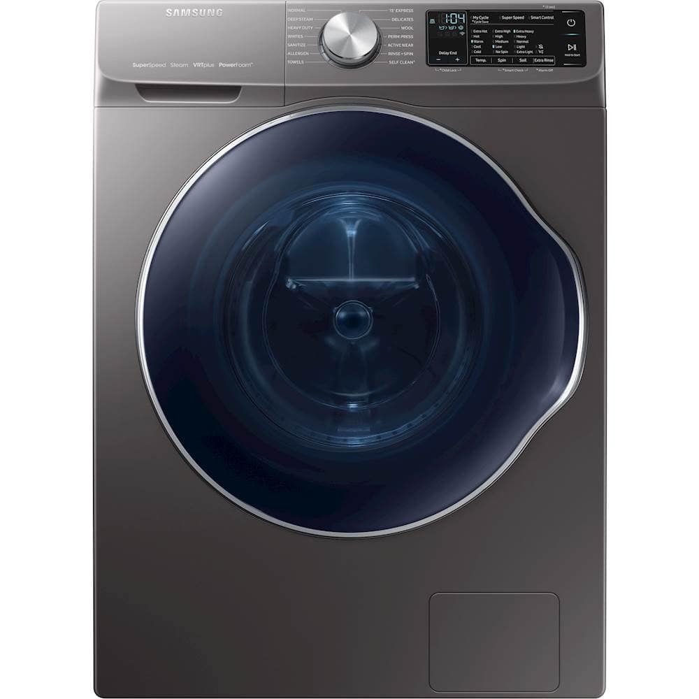 Samsung - 2.2 Cu. Ft. 14-Cycle Front-Loading Washer with Steam - Inox Gray - Front_Zoom