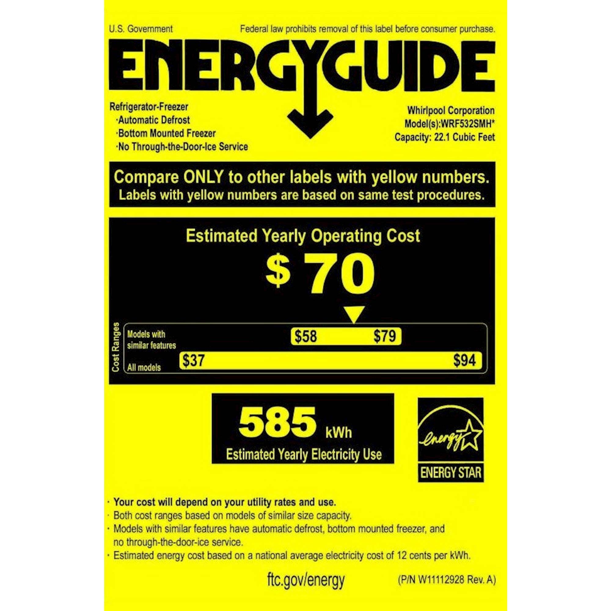 Whirlpool - 22.1 Cu. Ft. French Door Refrigerator - White - Energy_Guide