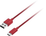 Insignia - 3' USB Type A-to-USB Type C Charge-and-Sync Cable - Red
