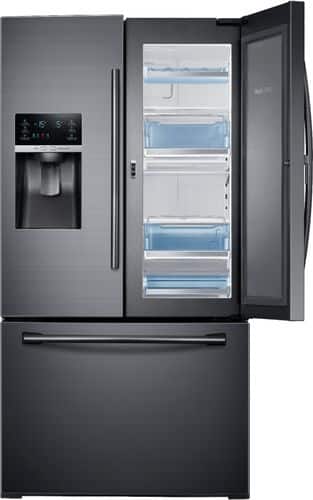 Samsung - 27.8 cu. ft. French Door Refrigerator with Food ShowCase and Thru-the-Door Ice and Water - Fingerprint Resistant Black Stainless Steel - Alt_View_Standard_1