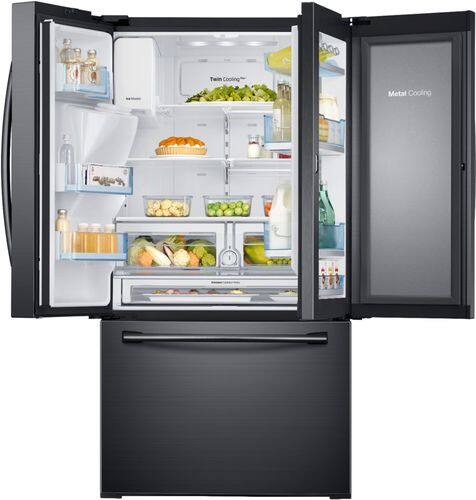 Samsung - 27.8 cu. ft. French Door Refrigerator with Food ShowCase and Thru-the-Door Ice and Water - Fingerprint Resistant Black Stainless Steel - Alt_View_Standard_20