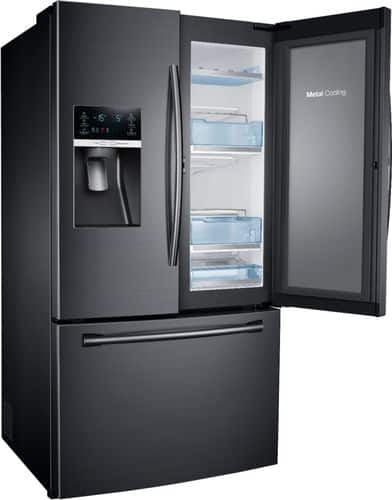 Samsung - 27.8 cu. ft. French Door Refrigerator with Food ShowCase and Thru-the-Door Ice and Water - Fingerprint Resistant Black Stainless Steel - Alt_View_Standard_2