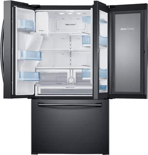 Samsung - 27.8 cu. ft. French Door Refrigerator with Food ShowCase and Thru-the-Door Ice and Water - Fingerprint Resistant Black Stainless Steel - Alt_View_Standard_3