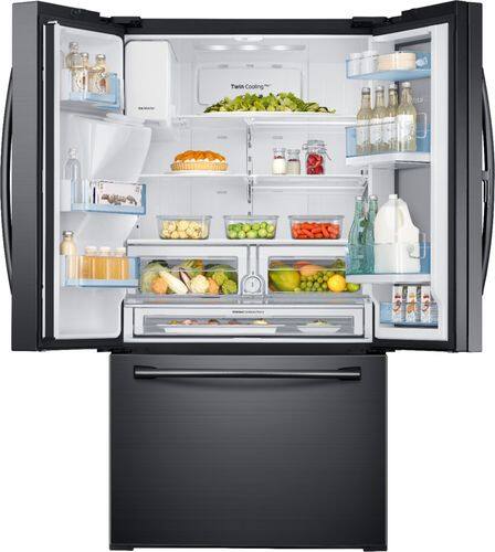 Samsung - 27.8 cu. ft. French Door Refrigerator with Food ShowCase and Thru-the-Door Ice and Water - Fingerprint Resistant Black Stainless Steel - Alt_View_Standard_5