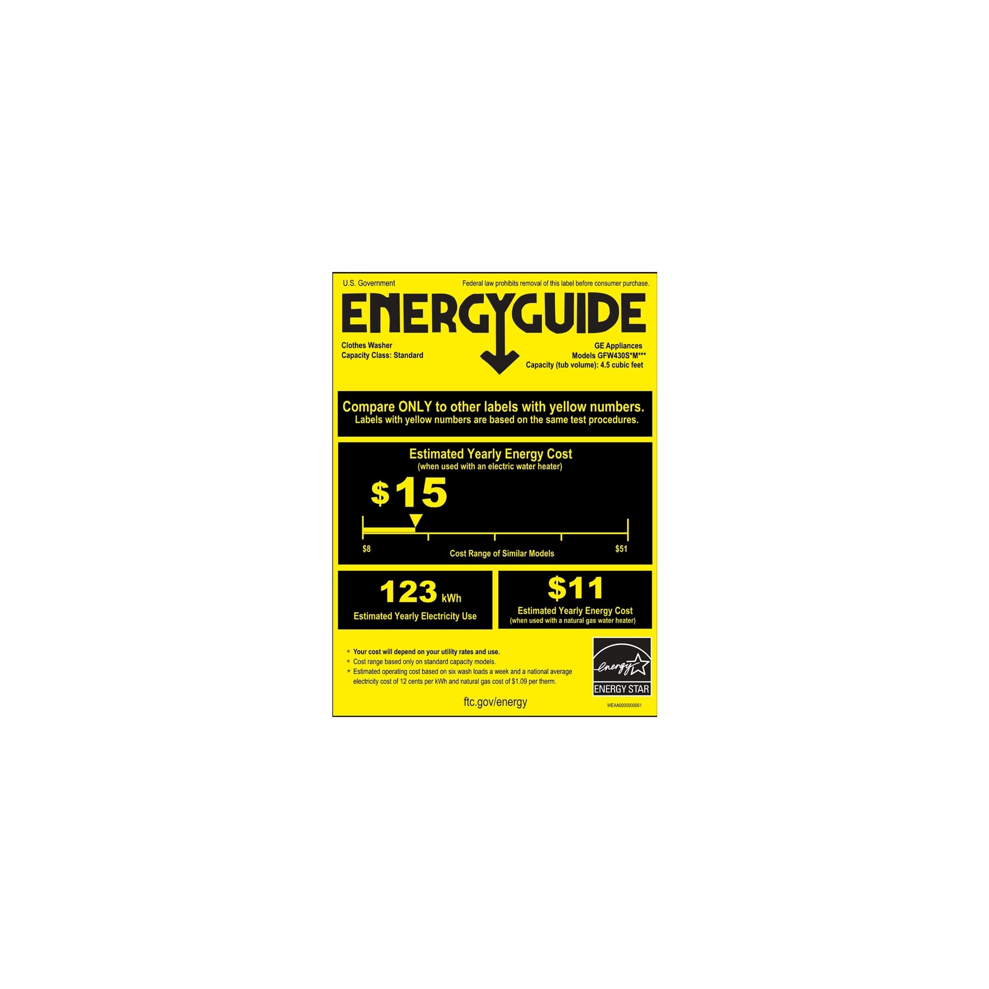 GE - 4.5 Cu. Ft. 10-Cycle Front-Loading Washer - White On White - Energy_Guide
