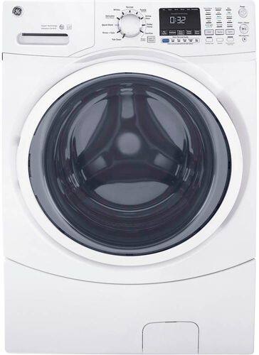GE - 4.5 Cu. Ft. 10-Cycle Front-Loading Washer with Steam - White - Front_Standard