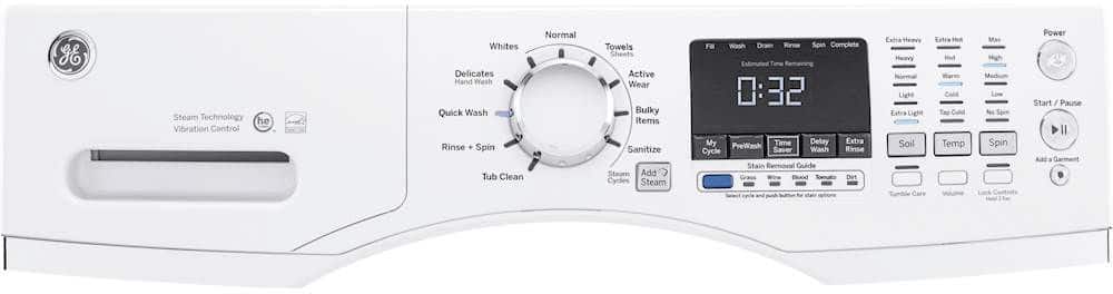 GE - 4.5 Cu. Ft. 10-Cycle Front-Loading Washer with Steam - White - Alt_View_Standard_2