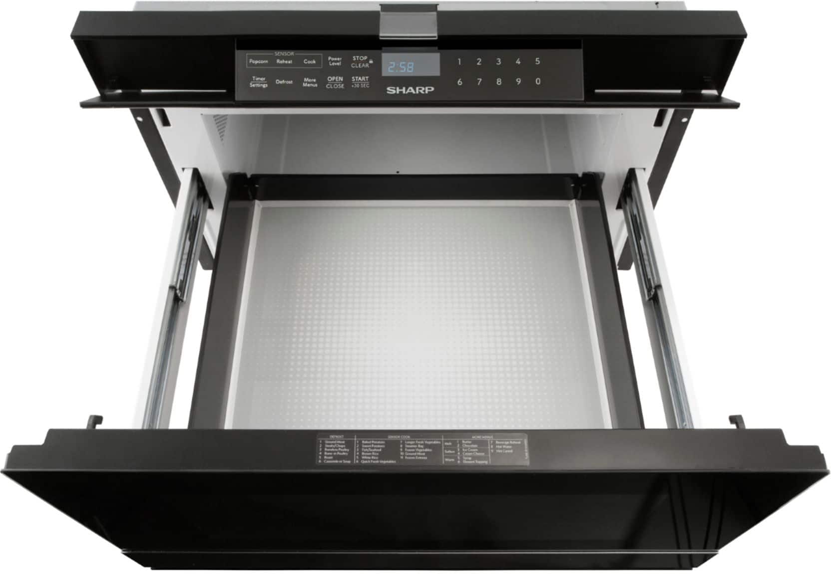Sharp - 24" 1.2 Cu. Ft. Built-In Microwave Drawer - Stainless Steel And Black Glass - Alt_View_Standard_17