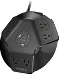 Insignia - 6-Outlet/3-USB Surge Protector - Black