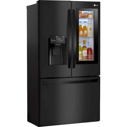 LG - 27.5 Cu. Ft. French InstaView Door-in-Door Smart Wi-Fi Enabled Refrigerator - PrintProof Matte Black Stainless Steel - Alt_View_Standard_11