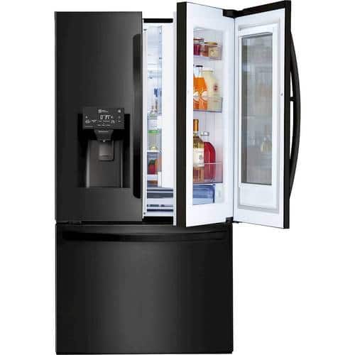 LG - 27.5 Cu. Ft. French InstaView Door-in-Door Smart Wi-Fi Enabled Refrigerator - PrintProof Matte Black Stainless Steel - Alt_View_Standard_12