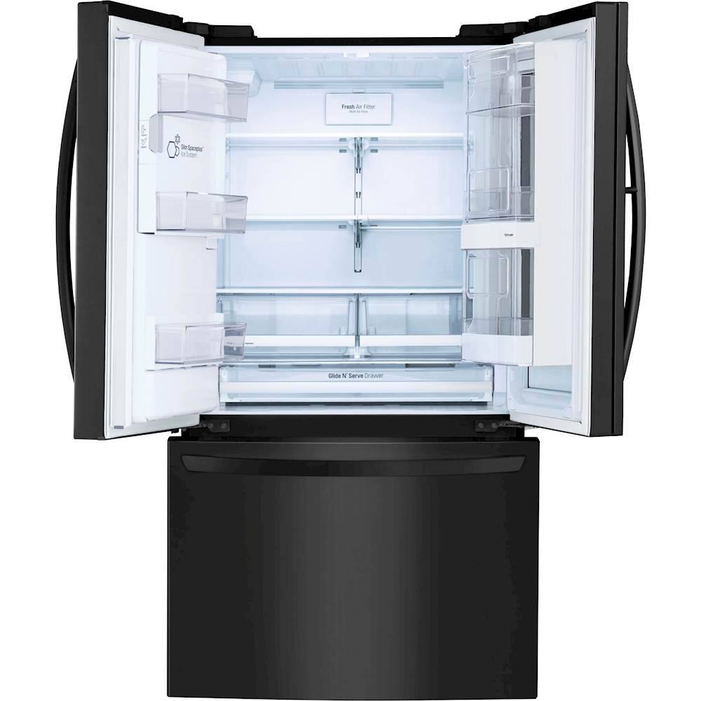 LG - 27.5 Cu. Ft. French InstaView Door-in-Door Smart Wi-Fi Enabled Refrigerator - PrintProof Matte Black Stainless Steel - Alt_View_Standard_2